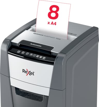 Rexel Optimum AutoFeed+ 100X paperisilppuri (ristiinleikkaus)