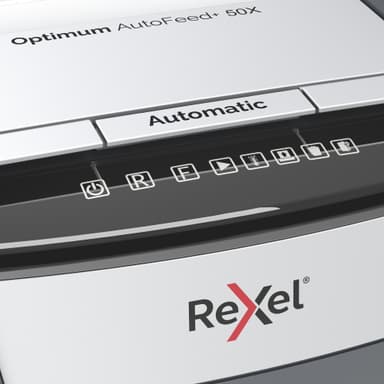 Rexel Optimum AutoFeed+ 50X paperisilppuri (ristiinleikkaus)