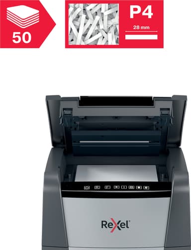 Rexel Optimum AutoFeed+ 50X paperisilppuri (ristiinleikkaus)
