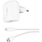 Belkin 20 W seinälaturi + USB-C - Lightning kaapeli (valkoinen)