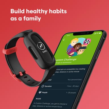 Fitbit Ace 3 lasten aktiivisuusranneke (musta/punainen)