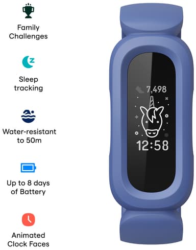 Fitbit Ace 3 lasten aktiivisuusranneke (sininen/vihreä)