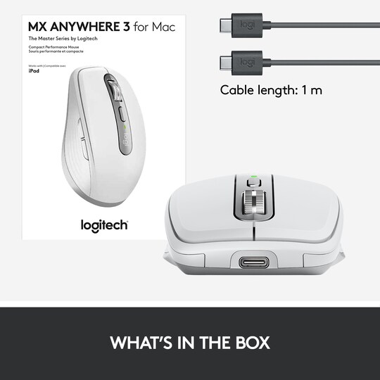 Logitech MX Anywhere 3 langaton hiiri Mac-tietokoneille (harmaa)
