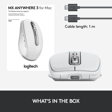 Logitech MX Anywhere 3 langaton hiiri Mac-tietokoneille (harmaa)
