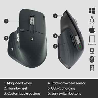 Logitech MX Master 3 langaton hiiri (musta)