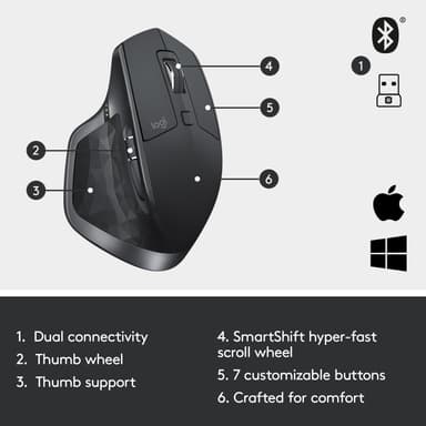 Logitech MX Master 2S langaton hiiri (musta)