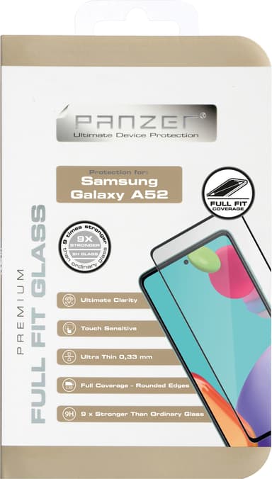 Panzer Full-Fit Samsung Galaxy A52/A52s/A53 5G näytönsuoja (musta)