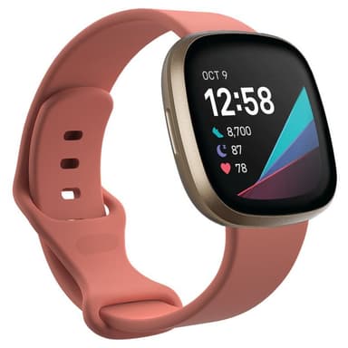 Sport Rannekoru Fitbit Sense - Vpunainen