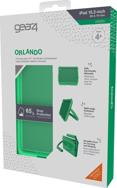 Gear4 D3O Orlando iPad 10,2 suojakuori lapsille (vihreä)