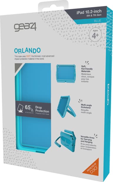 Gear4 D3O Orlando iPad 10,2 suojakuori lapsille (sininen)