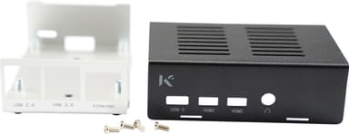 Raspberry Pi 4 Chassi kotelo (musta/hopea)