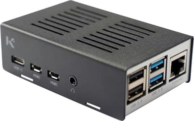 Raspberry Pi 4 Chassi kotelo (musta/hopea)