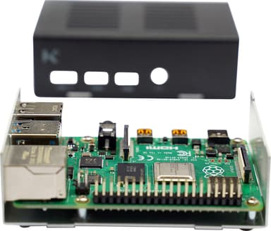 Raspberry Pi 4 Chassi kotelo (musta/hopea)