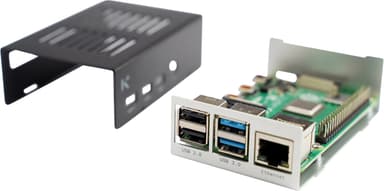 Raspberry Pi 4 Chassi kotelo (musta/hopea)