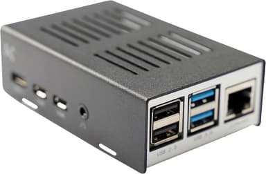 Raspberry Pi 4 Chassi kotelo (musta/hopea)
