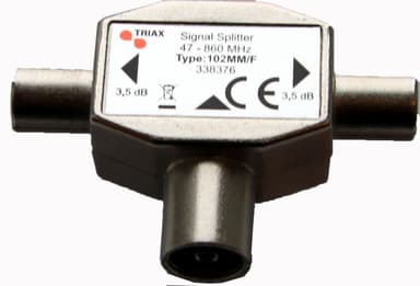 Triax 2-tie antennisignaalin jakaja (IEC)