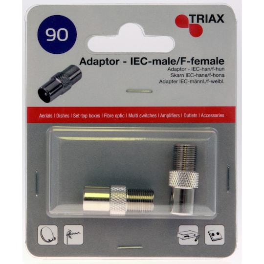 Triax adapteri IEC-uros/F-naaras (2 kpl)