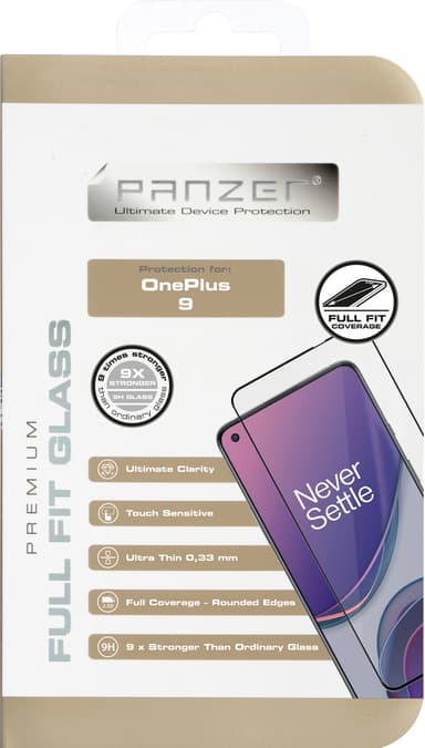 Panzer Full-Fit OnePlus 9 näytönsuoja (musta)