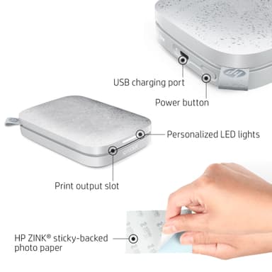 HP Sprocket Luna valokuvatulostin älypuhelimelle (valkoinen)