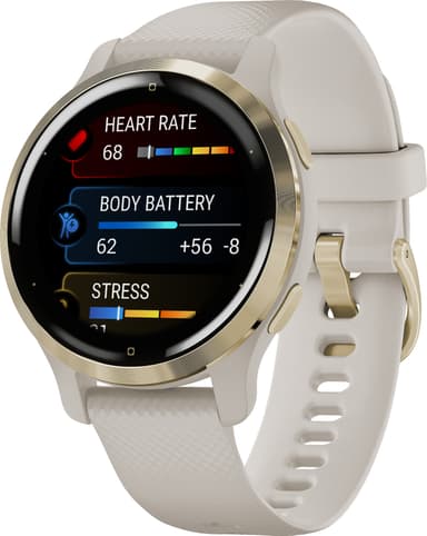Garmin Venu 2S GPS älykello (vaalea kulta/vaalea hiekka)