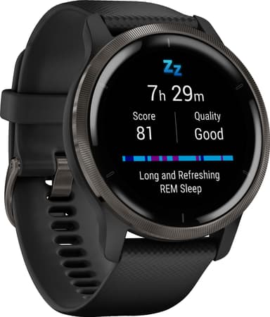 Garmin Venu 2 GPS älykello (musta liuskekivi)