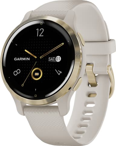 Garmin Venu 2S GPS älykello (vaalea kulta/vaalea hiekka)