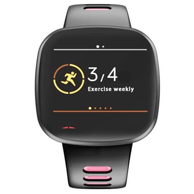 Twin Sport Rannekoru Armband Fitbit Versa 3 - Musta/vaaleanpunainen