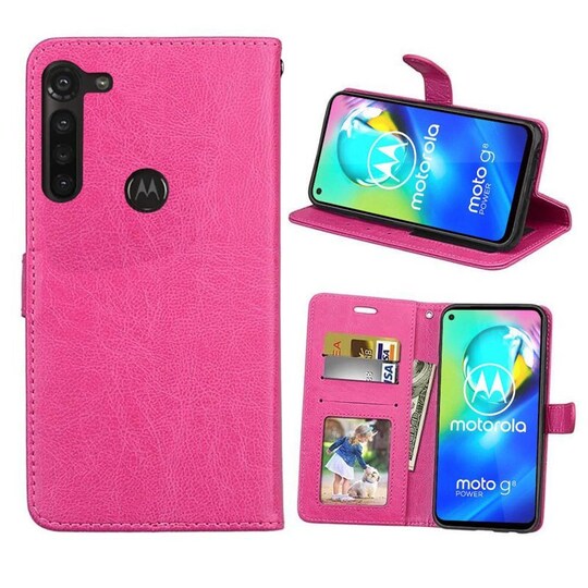 Lompakkokotelo 3-kortti Motorola Moto G8 Power  - pinkki