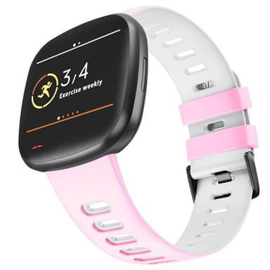 Twin Sport Rannekoru Armband Fitbit Sense - Vaaleanpunainen/valkoinen