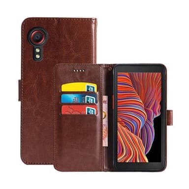 Lompakkokotelo 3-kortti Samsung Galaxy Xcover 5  - ruskea
