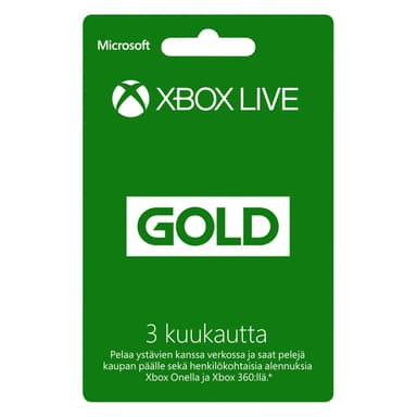 Xbox Live Gold 3 kk jäsenyys