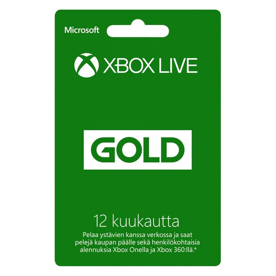 Xbox Live Gold 12 kk jäsenyys