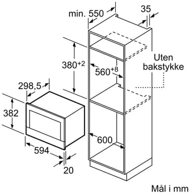 Bosch mikroaaltouuni BFR834GC1 integroitava