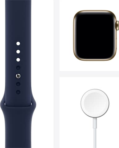 Apple Watch Series 6 40mm GPS+Cellular (kultateräs/laivastons. rann.)