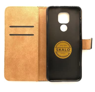 SKALO Moto G9 Play Lompakkokotelo Aitoa nahkaa - Vaaleanpunainen
