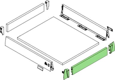 Epoq XP integroitava laatikon etuosa 100 cm matala (harmaa)