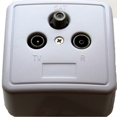 Triax satelliitti - kaapeli TV pistoke 9 mm (valk.)
