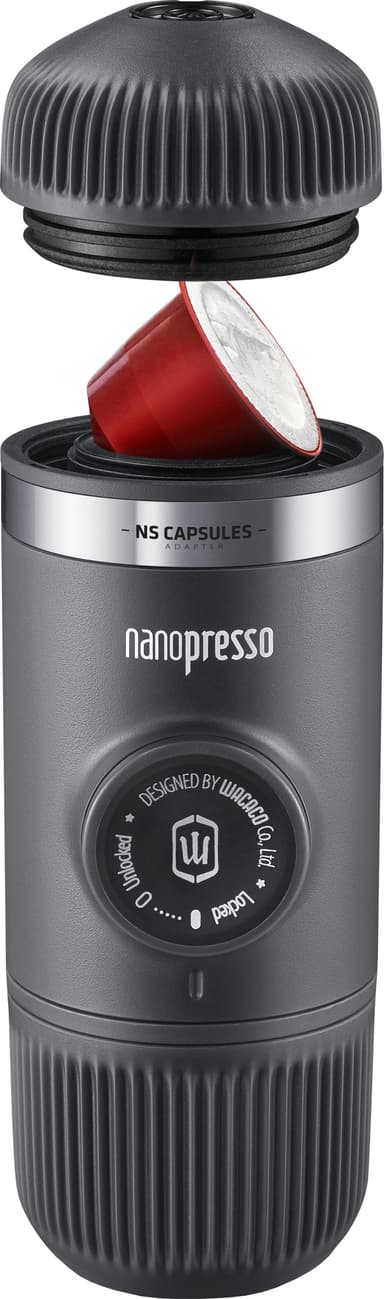 Wacaco Nanopresso kannettava kahvikone + adapteri NANOGREYNS