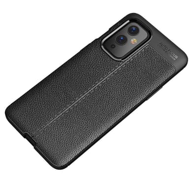 Litchi Skin pehmeä TPU-kotelo OnePlus 9: lle - musta