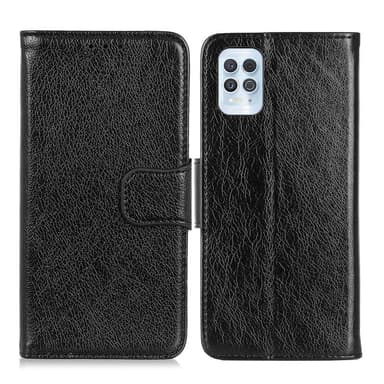 Nappa Texture Split Lompakon Telineen kansi Motorola Moto G100 - Musta