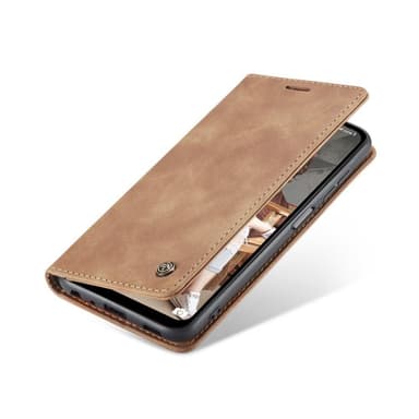 CASEME Retro Lompakkokotelo Samsung Galaxy A12 - Ruskea