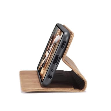 CASEME Retro Lompakkokotelo Samsung Galaxy A12 - Ruskea