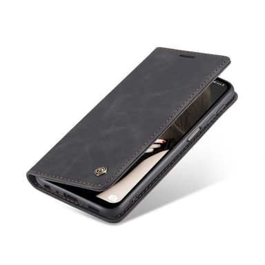 CASEME Retro Lompakkokotelo Samsung Galaxy A12 - Musta