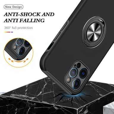 iPhone 12 Pro Max sormirenkaan tukijalustan hybridikotelo