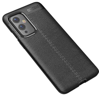 Litchi Skin pehmeä TPU-kotelo OnePlus 9: lle - musta