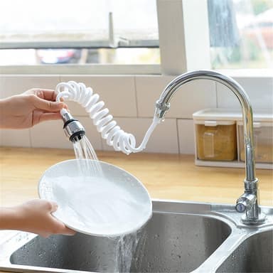 Pitkä letkun kutistuva kotikeittiöhanan roiskepään jatke