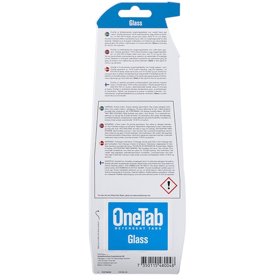 OneTab puhdistuskapselit ONETAB52 (lasi)
