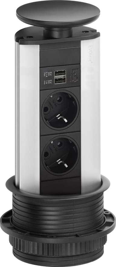 EVOline Port pistorasia (musta)