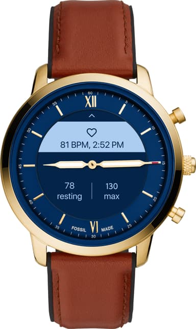 Fossil Neutra Hybrid HR älykello 45mm (kulta/ruskea)