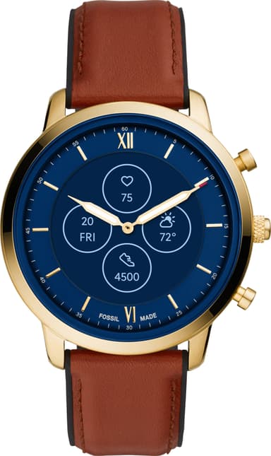 Fossil Neutra Hybrid HR älykello 45mm (kulta/ruskea)
